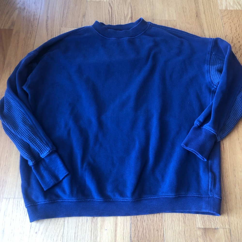 Aerie oversized crewneck sweatshirt with waffle knit sleeves